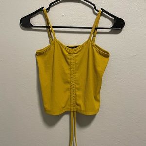 yellow zaful crop top with string